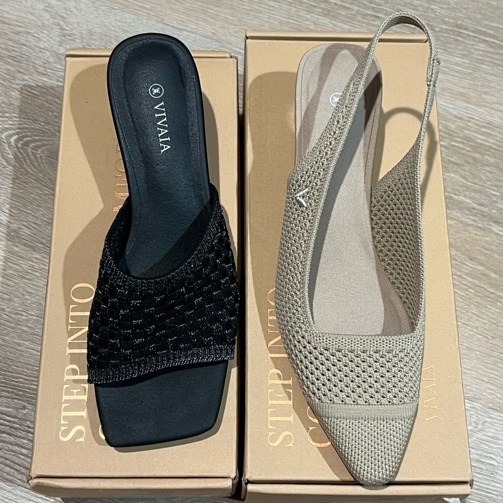 VIVAIA Black and Tan Women's Mules & Clogs